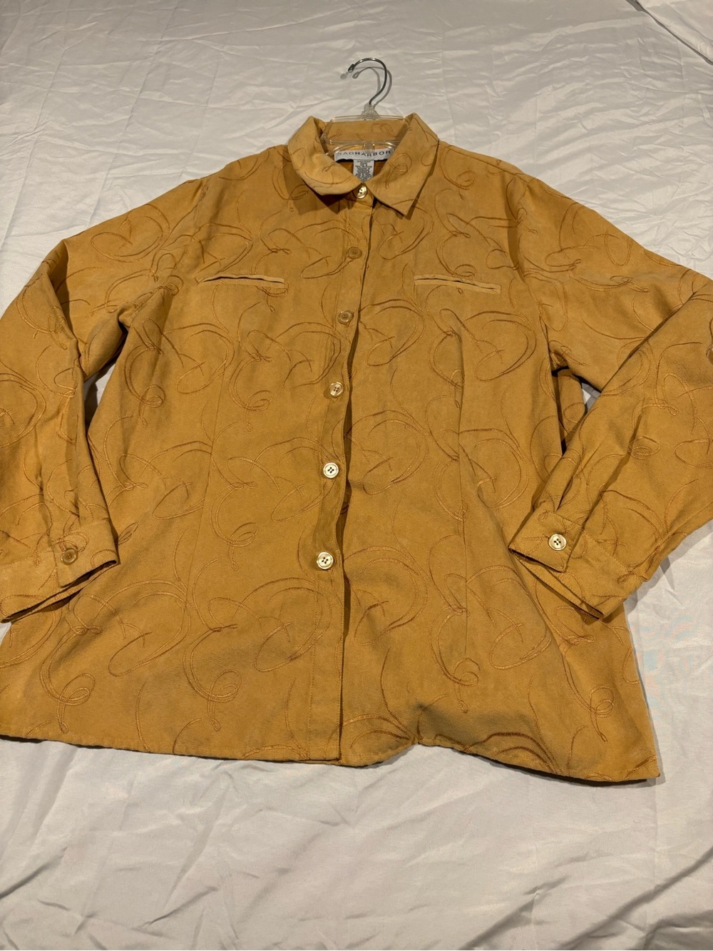 Vintage Sag Harbor Women Size 16 Long Sleeve Button Up Blouse Button Back F53443